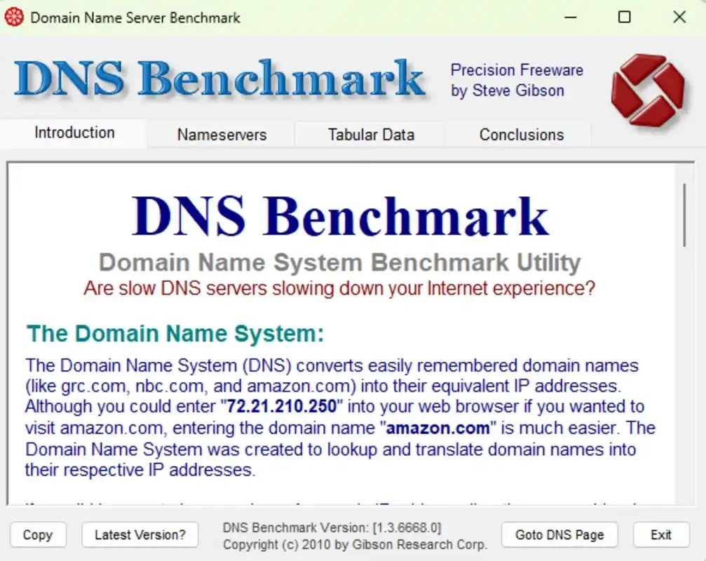 DNS Benchmark — skærmbillede 2
