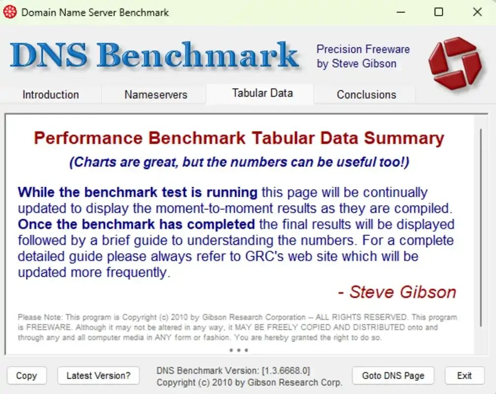 DNS Benchmark — skærmbillede 3