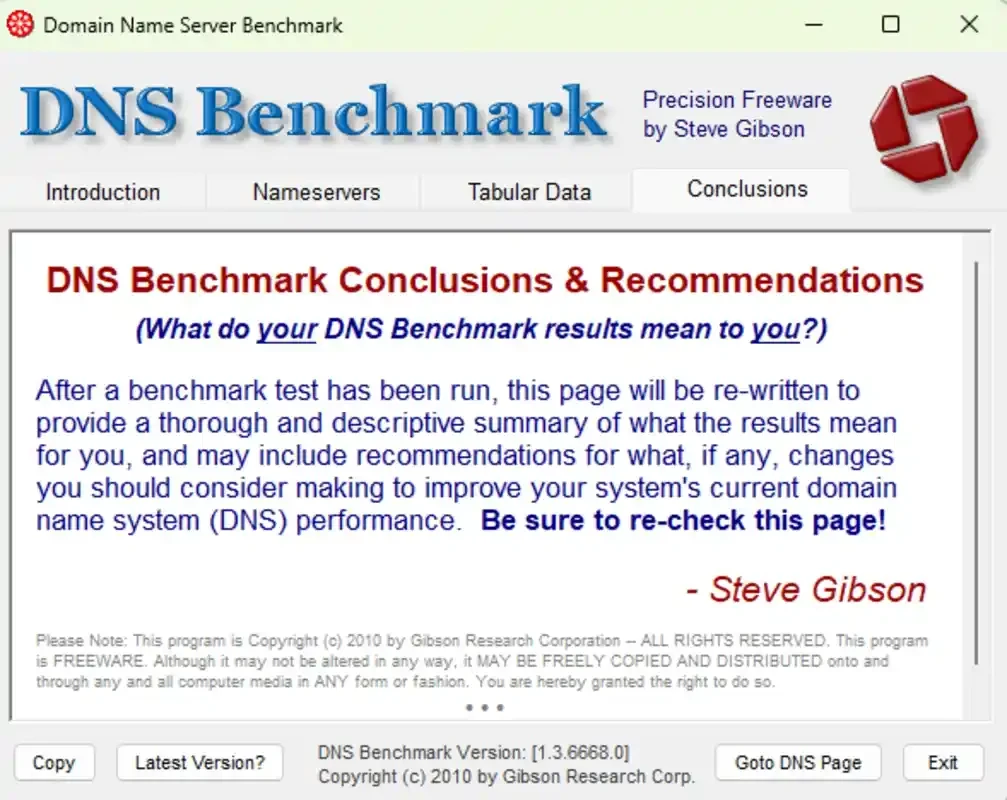 DNS Benchmark — skærmbillede 4